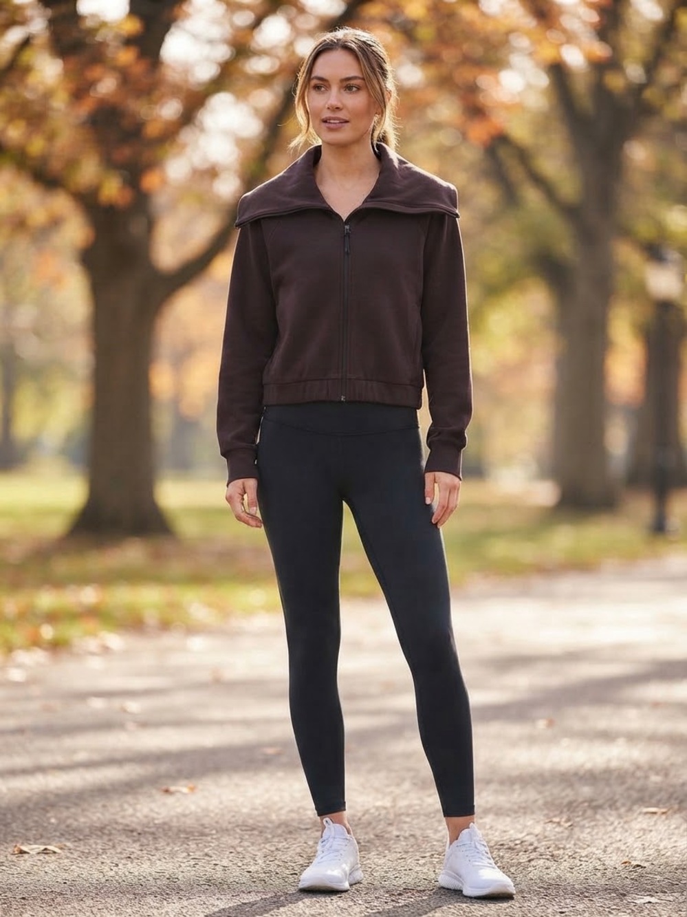 FLX Women's Brown Full-Zip Fleece Jacket Outerwear Size XL